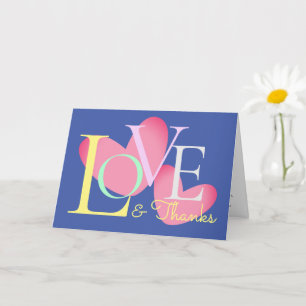 Moderne Typografie-Liebe und dank Textdesign-Karte Karte