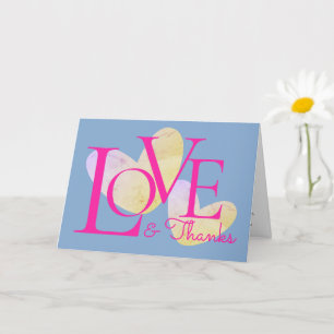 Moderne Typografie-Liebe und dank Textdesign-Karte Karte