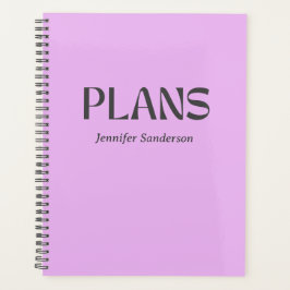 Moderne Typografie Lilac Lila Personalisiert Planer