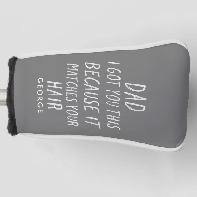 Moderne Typografie lustige Papa graue Haare Väter  Golf Headcover (Vorderseite)