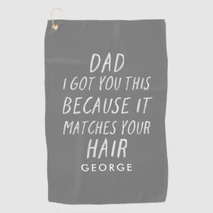 Moderne Typografie lustige Papa graue Haare Väter Golfhandtuch