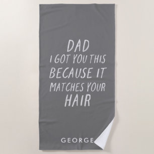Moderne Typografie lustige Papa graue Haare Väter  Strandtuch