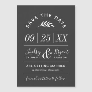 Moderne Typografie Magnetkarte Save the Date