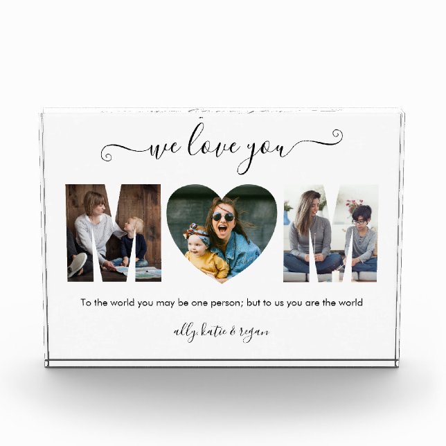 Moderne Typografie MAMA 3 Foto Collage Geschenk fü (Vorderseite)