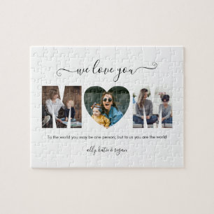 Moderne Typografie MAMA 3 Foto Collage Geschenk fü Puzzle