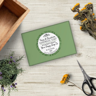 Moderne Typografie Männerseife Grüne Camouflage Runder Aufkleber