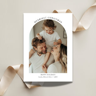 Moderne Typografie Merriest Christmas Arch Foto Feiertagskarte