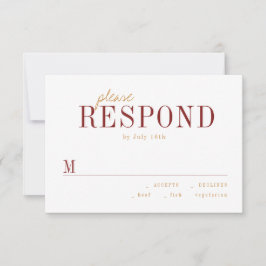 Moderne Typografie minimalistische Hochzeit im Her RSVP Karte