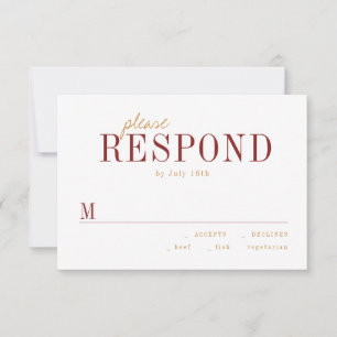 Moderne Typografie minimalistische Hochzeit im Her RSVP Karte