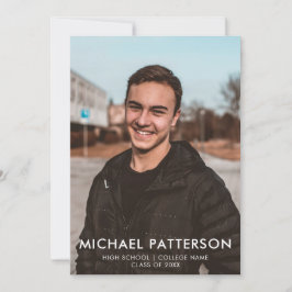 Moderne Typografie Minimalistischer Foto Abschluss Einladung