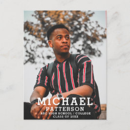 Moderne Typografie Minimalistischer Foto Abschluss Einladungspostkarte