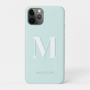 Moderne Typografie Mint Turquoise Monogram Initial Case-Mate iPhone Hülle