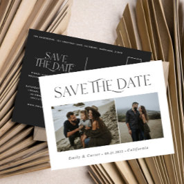 Moderne Typografie mit minimalem Schwarzweiß-Foto Ankündigungspostkarte