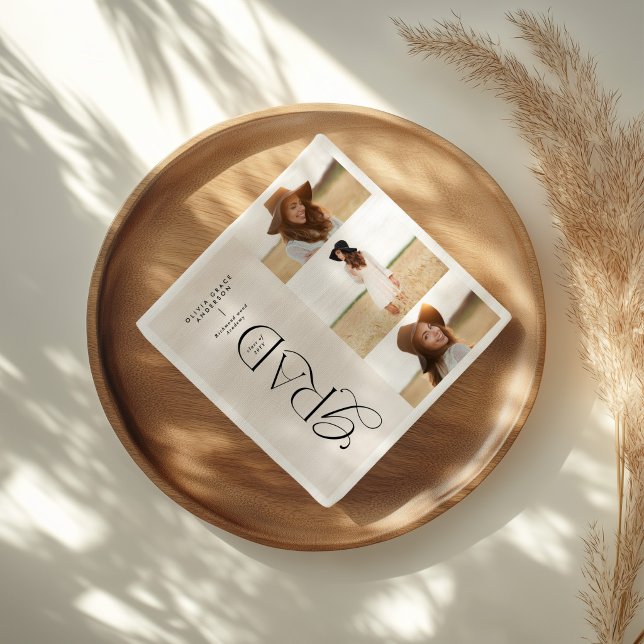 Moderne Typografie-Multi-Foto-Graduierte willkomme Serviette (Von Creator hochgeladen)