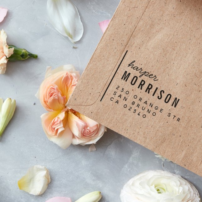 Moderne Typografie, Name und Rücksendeadresse Permastempel (Von Creator hochgeladen)