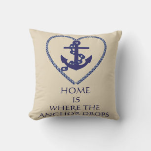 Moderne Typografie Nautical Themed Anchor Kissen
