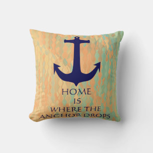 Moderne Typografie Nautical Themed Anchor Kissen