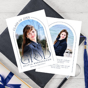 Moderne Typografie Navy Blau 2 Foto Arch Grad Ankündigung