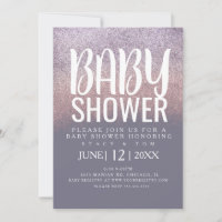 Moderne Typografie Ombre Glitzer Babydusche