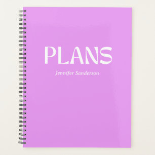 Moderne Typografie Personalisiert Lila Planer