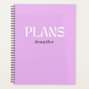 Moderne Typografie Personalisiert Lila Planer
