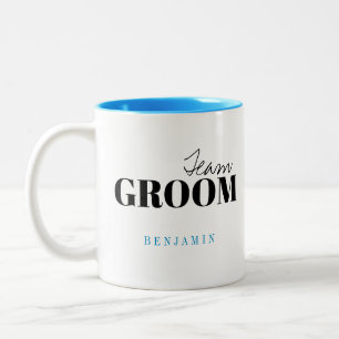 Moderne Typografie Personalisiert Team Groom Tasse