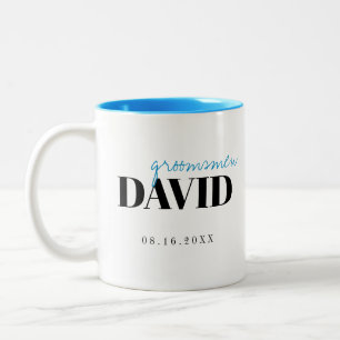 Moderne Typografie - Personalisierte Trauzeuge Tas Zweifarbige Tasse