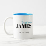 Moderne Typografie - Personalisierte Trauzeuge-Tas Zweifarbige Tasse<br><div class="desc">Eleganter moderner,  minimalistischer Typografie-Trauzeuge und personalisierter Name in Schwarz und Blau,  einfach und einzigartig. Große Trauzeuge Geschenke für Bachelor Party. 
Passen Sie die Tasse- und Textfarbe Ihrer Wahl an.</div>