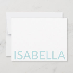 Moderne Typografie Personalisierter blauer Name   Mitteilungskarte