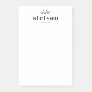 Moderne Typografie - Personalisierter Name Post-it Klebezettel