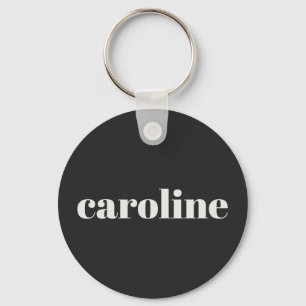 Moderne Typografie Personalisierter Name Schwarz W Schlüsselanhänger