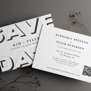 Moderne Typografie QR CODE Hochzeit Save The Date