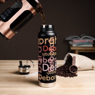 Moderne Typografie rosa Namen schwarz Trinkflasche