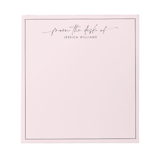 moderne Typografie, rosa Notizblock (Vorderseite)