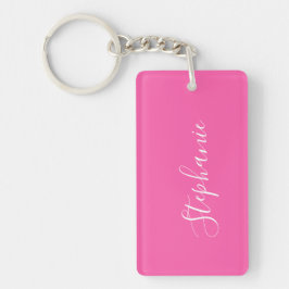Moderne Typografie rosa personalisiert  Schlüsselanhänger
