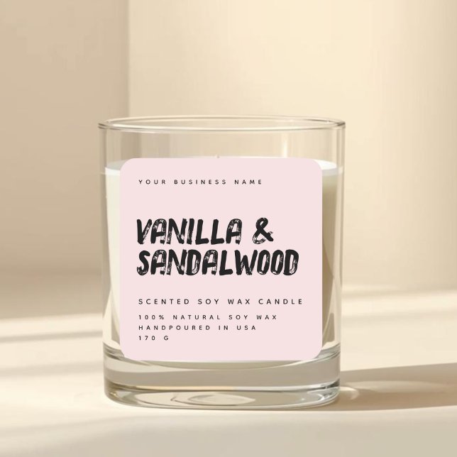 Moderne Typografie, Rosa-Sojakonzerne Quadratischer Aufkleber (Von Creator hochgeladen)