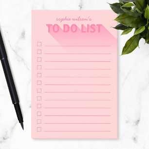 Moderne Typografie Rosa To-Do-Liste Post-it Klebezettel