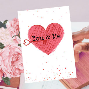 Moderne Typografie Rotes Herz Liebe Valentinstag Postkarte