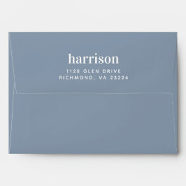 Moderne Typografie Rücksendeadresse Dusty Blue