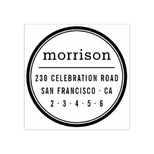 Moderne Typografie - Rücksendeadresse von Familien Gummistempel