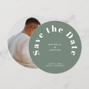 Moderne Typografie rund um den Schaltkreis Grün Save The Date