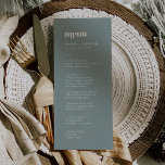 Moderne Typografie | Sage Green Wedning Dinner Menükarte<br><div class="desc">Diese moderne Typografie von grünen Hochzeitsessen Karte ist perfekt für eine einfache Hochzeit. Das Weiß-Weiß-Design besticht durch einen Retro-Schriftart,  der zeitgenössisch und in rustikalem böhmischen Stil gehalten ist. Diese Speisekarte kann für Hochzeitsfeiern,  Proben oder jede Veranstaltung verwendet werden.</div>