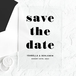 Moderne Typografie Save the Date Acryleinladungen