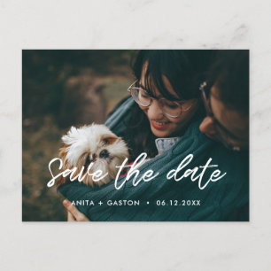 Moderne Typografie Save the Date Foto Ankündigungspostkarte