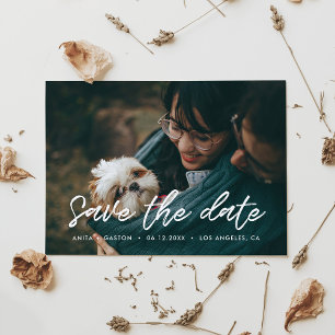 Moderne Typografie Save the Date Fotokarte Ankündigung