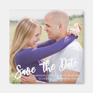 Moderne Typografie Save-the-Date-Karte Magnet