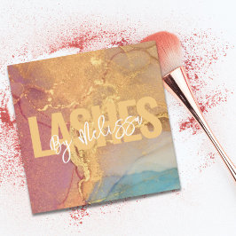 Moderne Typografie Schönheit Makeup Artist Lashes Quadratische Visitenkarte
