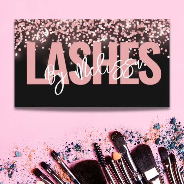 Moderne Typografie Schönheit Makeup Artist Lashes Visitenkarte (Modern Typography Beauty Makeup Artist Lashes Business Card)
