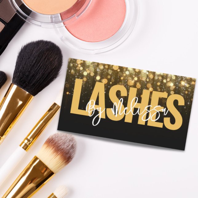 Moderne Typografie Schönheit Makeup Artist Lashes Visitenkarte (Modern Typography Beauty Makeup Artist Lashes Business Card)