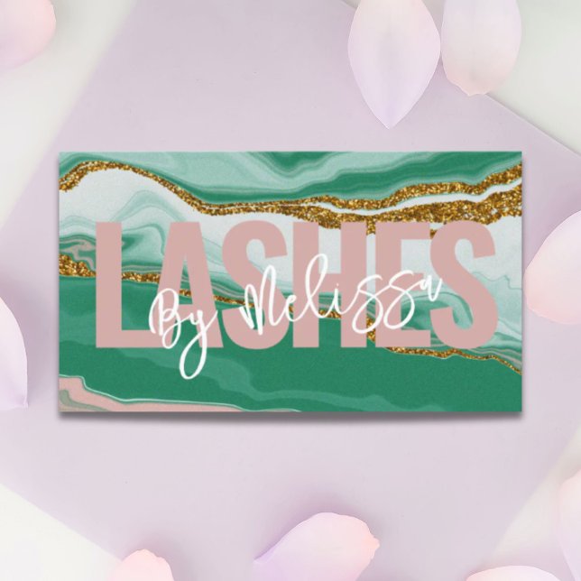 Moderne Typografie Schönheit Makeup Artist Lashes Visitenkarte (Modern Typography Beauty Makeup Artist Lashes Business Card)